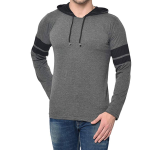 Sweat à capuche pour homme, coupe ajustée, manches longues, couleur unie, respirant, tricoté, décontracté, pour l'automne - Product Image 2