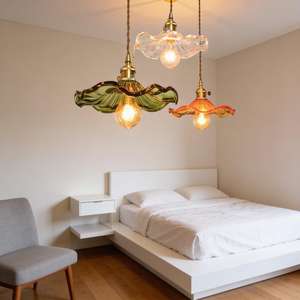 <b>Large</b> Glass Ceiling Lamp Home Decorative Pendant Light for Living Room Bedroom Kitchen-Ornaments and <b>Lantern</b> Style - Product Image 3