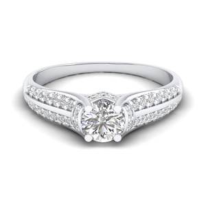 REYES Sparkling Brilliant Round Cut 0.77 Carat Moissanite <b>Ring</b> in 925 Sterling Silver Engagement <b>Rings</b> For Women <b>Fine</b> Jewelry - Product Image 1