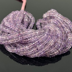 Natural Pink <b>Amethyst</b> Faceted Heishi Tyre Shape Gemstone Beads 5 To 6MM <b>Amethyst</b> Stone Beads For Jewelry Making From India Bulk - Product Image 5