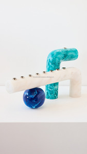 Bougeoir moderne en résine ondulée de qualité et éléphant en résine de menorah Mustique pour le bougeoir de cadeau du jour de Noël - Product Image 4