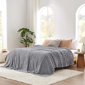 Couvertures de lit thermiques modernes en tricot doux, design quatre saisons, portables, personnalisables, unies, pour la maison et l'hôtel - Product Image 1