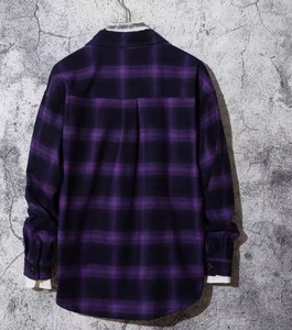 Camisa de Franela a Cuadros Casual para Hombre, para Venta al por Mayor, con Logotipo Personalizado, Tejido de Franela, Manga Larga, Estampada, para Invierno - Product Image 2