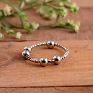 925 Sterling Silver Hammered Bypass <b>Ring</b> Adjustable Minimalist <b>Open</b> Band Unisex Handcrafted Geometric Wedding Anniversary Gift - Product Image 1