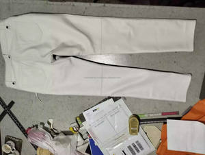 Pantalón de cuero blanco para motocicleta para hombre, suave piel de cordero con cordones, pantalones de diseñador OEM ODM, pantalones de tacto suave - Product Image 6