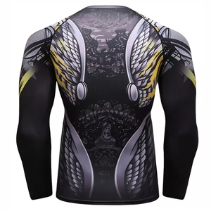 High Quality Gym Fitness Running <b>Shirts</b> <b>Compression</b> Digital Print <b>Custom</b> Men's Long Sleeve T-<b>Shirts</b> BJJ Gi Rash Guards Anti-Uv - Product Image 2