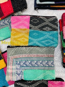 Premium Multi-Functional Cotton Kantha Embroidered Pouch Lightweight & Eco Friendly Pouch With Zipper Closure Wholesale Export - Product Image 5
