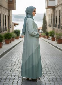 Women's Premium <b>Modest</b> Clothing Breathable Jazz Crepe Full-Length Abaya Khimar Women's Maxi Robe <b>Sets</b> - Product Image 3
