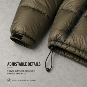 Chaqueta Acolchada con Capucha Personalizada para Hombre, Estilo Urbano, Invierno, Gruesa, con Relleno de Poliéster, Cierre de Cremallera, OEM ODM - Product Image 4