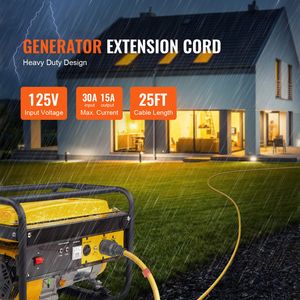 Cavo di prolunga per generatore da 25 piedi, 125V, 375W, per impieghi gravosi, 30A, NEMA L5 30P / 3x NEMA 5 15R STJ - Product Image 2