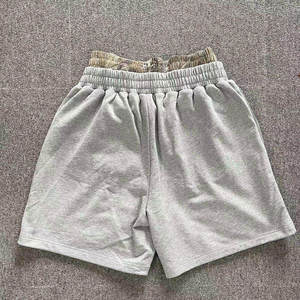 กางเกงขาสั้นทรงแบ็กกี้เอวสองชั้นผ้าฝ้าย 100% สำหรับผู้ชาย ปี 2026 ลวดลายแอซิดวอช ปักลายประดับอัญมณี สไตล์สตรีทแวร์ กางเกงขาสั้นผู้ชายแบบแอซิดวอช - Product Image 2