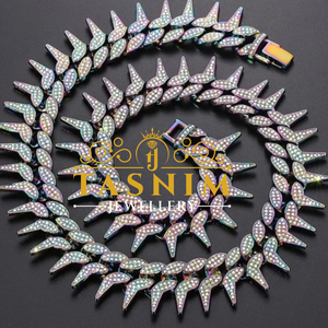 Cadena Cubana de Diamantes en Oro y Plata de Lujo, Estilo Iced Out, de la Mejor Calidad, para Uso en la Calle, Clubes y como Regalo, Disponible para la Venta - Product Image 1