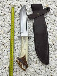 Cuchillo utilitario de hoja de acero con punta de caña, mango de asta de ciervo, 0.5mm de grosor, 6.7in de longitud total, 3 años de garantía - Product Image 6