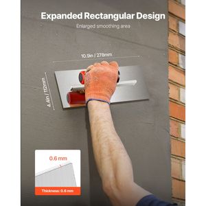 Truelle plate en acier inoxydable pour la finition des carreaux, la maçonnerie, la construction, 10,9 x 4,4, pour le béton, le ciment, le plâtre, le carrelage - Product Image 3