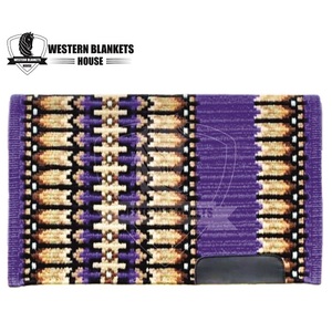 Sous-selle Western en laine de Nouvelle-Zélande doublé polaire, motif violet, 42x34 pouces, pour l'équitation - Product Image 1