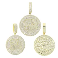 Pendentif Billion Dollar en alliage plaqué or, zircon pavé, chaîne corde, bijoux hip-hop pour homme, cadeau, charme argenté, bling