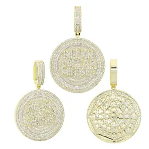 Colgante de un billón de dólares de plata de ley con circonitas cúbicas redondas pavé, cadena de eslabones, para hombre, estilo hip hop, joyería de moda para fiesta, regalo, amuleto de dinero, bling - Product Image 5