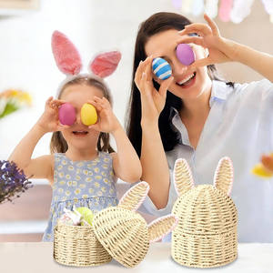 Cesta de Almacenamiento de Mimbre Ecológica con Diseño de Conejito para Habitación Infantil, Multifuncional, Tejida Naturalmente, Proveedor de Vietnam, Marca Sisu Handicraft - Product Image 2
