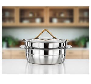 Cacerola con Acabado Plateado, Olla para Servir Comida en la Mesa, Mantiene la Comida Caliente, Organizador para Bodas con Tapa Elegante Hecha a Mano - Product Image 2