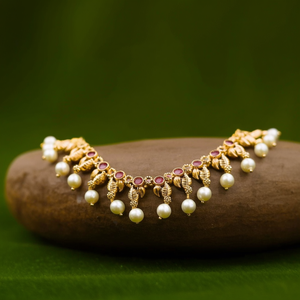 <b>Ruby</b> Kemp Mattal Pearl <b>Necklace</b> - Product Image 3
