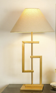Lampe de table en aluminium doré E26 AC écologique Art Déco avec abat-jour en forme de tambour et LED pour le salon, décoration de la maison - Product Image 4
