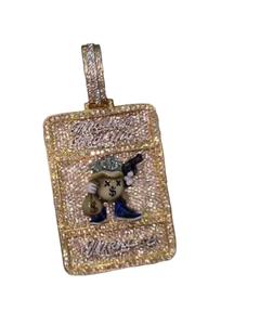 Design délicat personnalisé Moissanite pendentif glacé émail ensemble cluster diamant mode pendentif collier bijoux en gros - Product Image 1