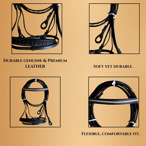 english horse bridle genuine leather horse bridle crystal browband bridle padded horse bridle <b>equestrian</b> riding bridle dressage - Product Image 2