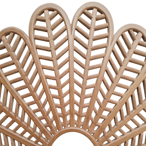 Cabecero de Cama de Madera Tallada con Diseño de Hoja de Palma, Acabado Natural, Estilo Bohemio, Madera Sintética, Decoración para Sala de Estar - Product Image 5