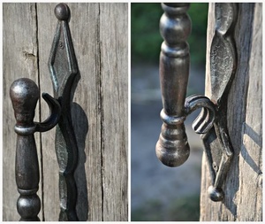 Poignée de portail en fer forgé traditionnelle Iron Nature avec motif décoratif, galvanisée, résistante à la rouille, installation facile, 10 pieds pour portails - Product Image 4