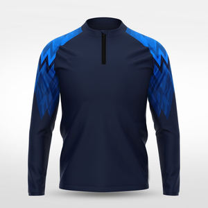Chaqueta Deportiva para Hombre, Sublimada, con Parches, Cierre de Cremallera 1/4, Poliéster/Algodón, para Entrenamiento al Aire Libre, Estilo Urbano, Venta al Por Mayor - Product Image 3