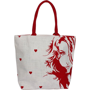 Custom Printed Eco-Friendly Jute <b>Tote</b> <b>Bag</b> Reusable <b>Beach</b> <b>Bag</b> with Price Inner Pocket and Two Handles/Straps - Product Image 1