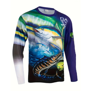 Chemise de pêche de haute qualité pour hommes, respirante, anti-humidité, UPF 50+, manches longues, vêtements de sport d'extérieur, chemises de pêche pour hommes - Product Image 4