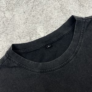 Custom Oversized Plain Blank logo Black Cotton Label Breathable Sleeveless Crew Neck Acid Wash <b>T</b>-<b>shirt</b> - Product Image 4