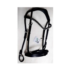 Brida de diseñador de cristal plateado de 8mm de alta calidad Características cómodas Banda de cejas ecuestre de cuero genuino Productos para caballos - Product Image 3