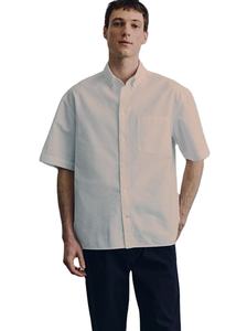 Alta calidad Loose Fit Transpirable Top Trending Enorme Ready Stock de 100% Oxford Cotton Men's Plain Half Sleeve Collar Shirts - Product Image 6