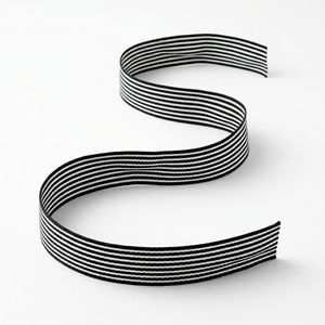 Cinta de Grogrén a Rayas Blancas y Negras de 25 mm de Neelkamal Industries, Cinta Decorativa para Adornos de Prendas y Embalaje - Product Image 5