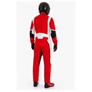 Traje de Carreras para Hombre, Rojo, Blanco y Negro, Manga Larga, Resistente a las Llamas, con Bloques de Color, Secado Rápido, Poliéster, para Todas las Temporadas, para Adultos - Product Image 5
