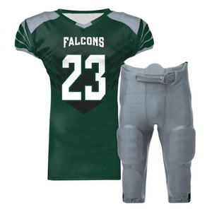 ชุดยูนิฟอร์มอเมริกันฟุตบอลขายส่ง โลโก้สั่งทำได้ แบบซับลิเมชั่น แห้งเร็ว ชุดแข่งขันระดับมืออาชีพ เสื้อและกางเกงฟุตบอล - Product Image 1