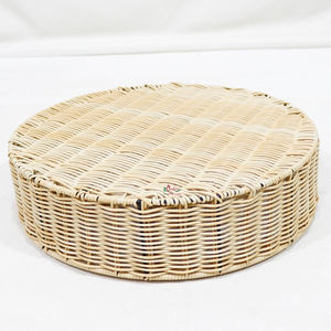 Plateau de service en rotin écologique, rond, multi-compartiments pour l'organisation des collations sur la table de cuisine, rangement ordonné - Product Image 4