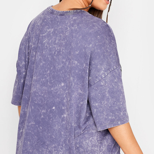 Camiseta de Algodón con Lavado Ácido para Mujer, Corte Holgado, Estilo Casual Vintage, para Usar en Verano - Product Image 4