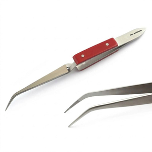 Pince à sertir croisée pour bijoux, pince de bijoutier auto-fermante, forceps de précision en acier inoxydable pour maintenir les bagues lors de la soudure - Product Image 1
