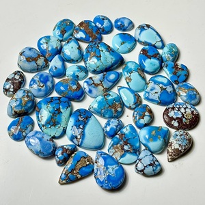 Pierres précieuses en turquoise naturelle Golden Hill, formes variées, polies avec jeu de couleurs, pour la fabrication de bijoux, vente en gros, 10 mm - Product Image 2