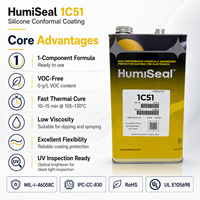 HumiSeal 1C51 Revêtement Conforme en Silicone Transparent à Faible Viscosité, Durcissement Thermique, Protection de Circuits Imprimés (PCB) 5L/20L pour l'Électronique