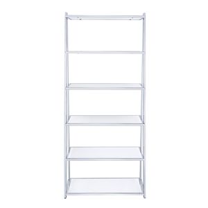 Libreria a 6 Ripiani Bianca e Cromata, Elegante e Stilosa - Product Image 2
