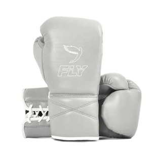 ถุงมือชกมวยสำหรับฝึกซ้อม รุ่น Professional Pro Fighting Fly สีน้ำเงินทอง หนังวัวแท้ สายรัดข้อมือปรับได้ รุ่น AI-BG-506 - Product Image 1