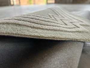 hand Tufted Striped Wool Area Rug grey Colored Rich Texture Modern <b>Carpet</b> for Living Room Bedroom Minimalist Decorative Denim - Product Image 5