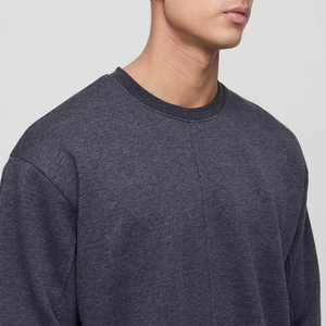 Nueva Llegada Sudadera de Algodón Mezclado de Alta Calidad para Hombre, Cuello Redondo, Estilo Oversize, Color Chocolate Básico, Venta al por Mayor - Product Image 3