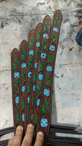 Hand Tooled <b>Leather</b> <b>Belts</b> with Floral Embossed Designs, Genuine <b>Leather</b> Western <b>Belts</b> with Decorative Buckles for Men and Women - Product Image 2