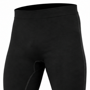 Pantalon de compression sans couture noir pour hommes adultes, respirant, anti-transpiration, extensible dans quatre directions, en spandex et polyester, vêtements de performance - Product Image 6