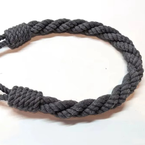 Dark Grey Cotton Rope Curtain <b>Tieback</b> – Handmade Window Holdback - Product Image 1